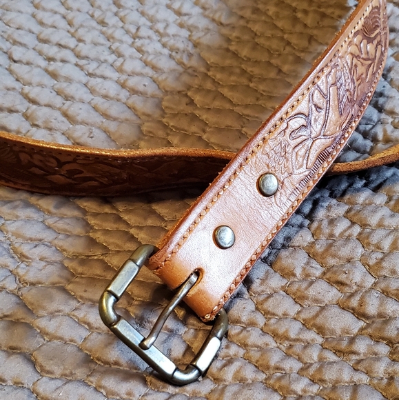 Vintage Other - Eagle tooled leather belt